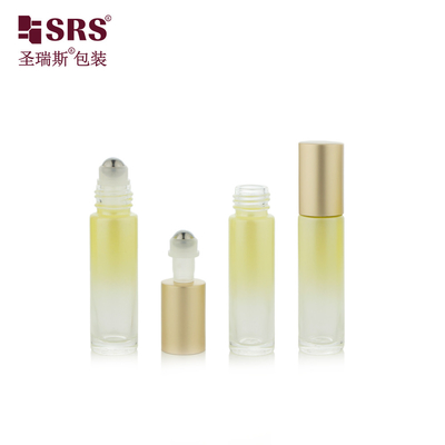 10ml 페인트 커스텀 그라디언트 노란색 비어있는 에센셜 오일 롤 글라스 병