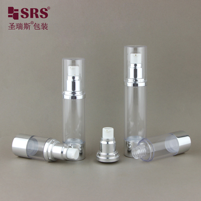 15ml 30ml 40ml 50ml 둥근 투명 AS 화장품 세럽 병 공기 없는