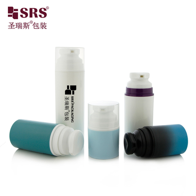 둥근 지방 짧은 플라스틱 식품 등급 재활용 PP PCR 빈 공기 없는 펌프 병 100ml
