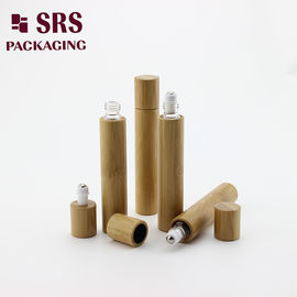 15ml 럭셔리 실제 대나무 세러움 병 금속 공에 유리 내부 병 롤