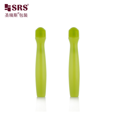 주사 후풍 반짝이는 녹색 컬러 허리 모양 PETG 플라스틱 샘플 15ml 롤 병