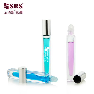 정사각형 모양 맞춤 맑은 병 향수 오일 응용기 유리 롤 10ml