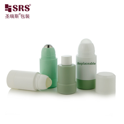 50ml 75ml 빈 교체 가능한 재충전 PP PCR 재활용 주사 주문 색상 디오도랜트 럭셔리 롤 온 병