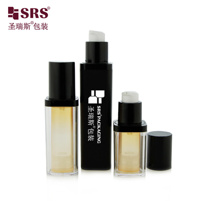 빈 PET 교체 가능한 이중 벽 사각형 모양 사용자 지정 색상 얼굴 세럼 공기 없는 병 50ml
