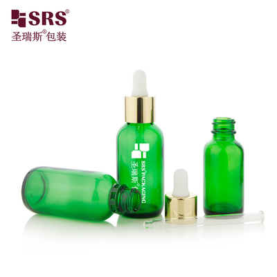 30ML 60ML 배송 준비 된 빈 녹색 색 알루미늄 어깨 유리 병