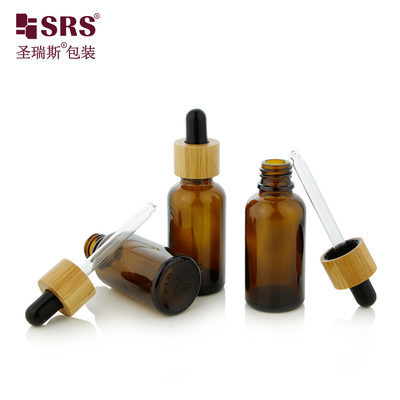 1 온스 빈 앰버 화장품 에센셜 오일 Bambu Shoulder 30ml 유리 드롭퍼 병
