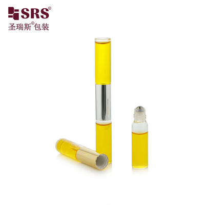 SGB2-5ml+5ml 정유 향수를 위한 강철 공을 가진 투명한 명확한 두 배 끝난 유리병
