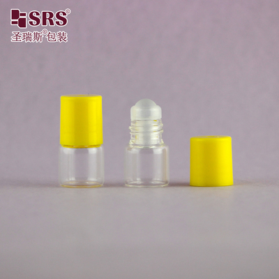 BLP-1ML 미니 여행 사이즈 투명한 유리 병 에센셜 오일 향기용 롤러 볼 병 누출 없이