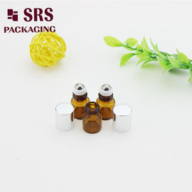 1ml 슈퍼 미니 앰버 글래스 롤, 스틸 공과 알루미늄 뚜?? 이 있는 병