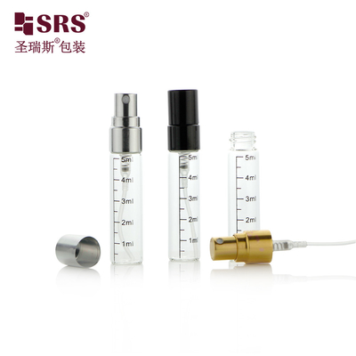 BLPA-5ML 투명 튜브 유리 병 얇은 안개 스프레이 펌프로 향수 포장용 소량