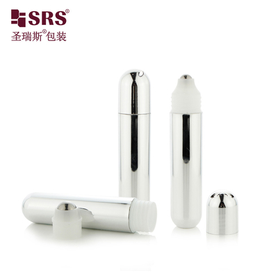 RPPG 25ML 금속화 된 장식 돔 캡 플라스틱 롤러 병 사용자 지정 비취제 누출 병이 없습니다