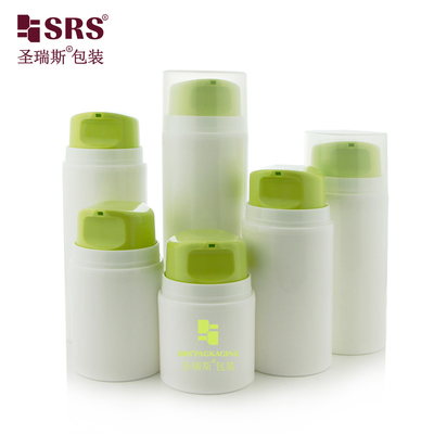 PA605 30ml 50ml 80ml 100ml 120ml 150ml 200ml 주입 빛나는 녹색 색상 예쁜 얼굴 크림 펌프 병 공기 없는 누출 방지 병