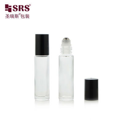 Whosale 향수 포장 10ml 선명한 유리 롤러 볼 롤 병에 진공 테스트 100% 누출 없는 철 머리 응용기 마사지 피부 관리 에센셜 오일