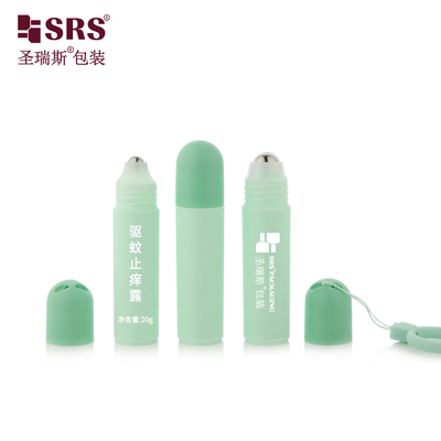 RPPF 20ml 주입 맞춤 색상 매트 얼음 돔 캡 라니어드 둥근 단일 벽 병 롤 オン