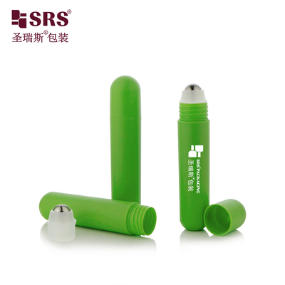 RPPG 25ml 둥근 바닥 플라스틱 PP PCR 재활용 항 투명 액체 롤러 병