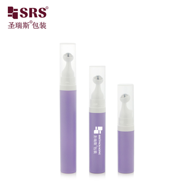 A0035 7.5ml 10ml 15ml 페인트 얼어붙은 보라색 사용자 지정 색상 귀여운 플라스틱 PP PCR 재활용 재료 공기 없는 롤 오브 세럼 병