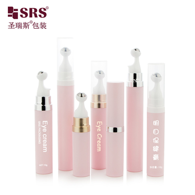 A0035 공기 없는 스타일 디자인 맞춤화 페인팅 금속화 된 색 분홍색 프레스 롤 온 병 눈 젤