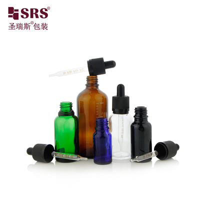 D006 15ml 30ml 50ml 녹색 투명 선명한 유리 방울병 얼굴 세럼에 대한 변조 방지 뚜??