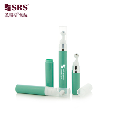 A0035 7.5ml 10ml 15ml 여행 주머니 크기의 플라스틱 PP PCR 둥근 공기 없는 펌프 병 스냅-온 디자인 롤 온 세럼 병