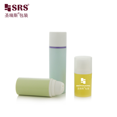 PA0203 15ml 30ml 50ml 빈 화장품 패키지 주입 둥글 맞춤 색상 PP PCR 재활용 공기 없는 펌프 병 로션