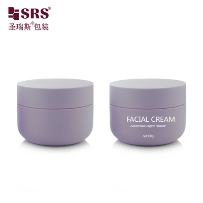 SRSOA 100g 둥근 밑 Custom Frosted 컬러 플라스틱 PP 크림 잔 포장 로고 인쇄
