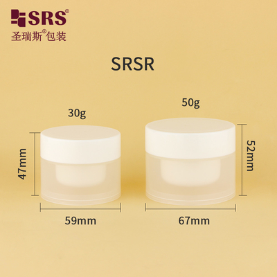 SRSR 30g 50g 비어있는 화장품 주사용 플라스틱 크림 병 교체 가능한 얼음 투명한 용기