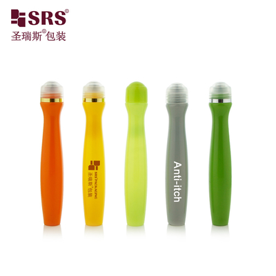 SRS8447-15ML 주입 맞춤 색상 방사선 모양 PETG 병 가려움증 방지 액체 롤러 볼 병 사용자 정의