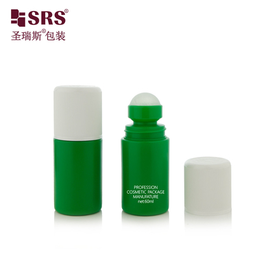 RPPC1-60ML 사용자 지정 녹색 고색 플라스틱 PP PCR 재활용 재료 롤 온 디오도рант 젤 병 포장