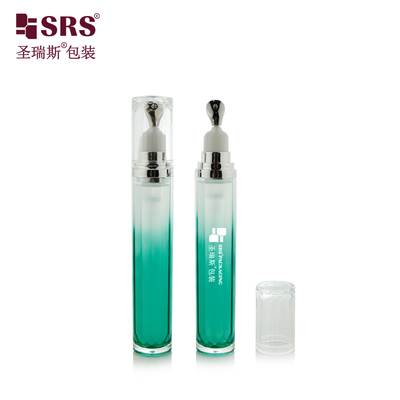 LR001-15ML 고급 스킨케어 눈 젤 적용기 금속 진크 헤드 아크릴 로션 병 컨테이너 튜브