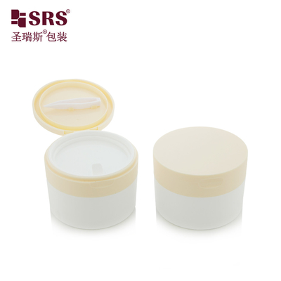 SRS1 120g 150g 맞춤형 라이트 웜 화이트 PP PCR 재활용 바디 스크럽 크림 용기 (스푼 포함)