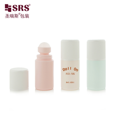 RPPC1-60ML 주입 블로 사용자 지정 색상 PP PCR 디오도рант 젤 병에 재활용 플라스틱 롤
