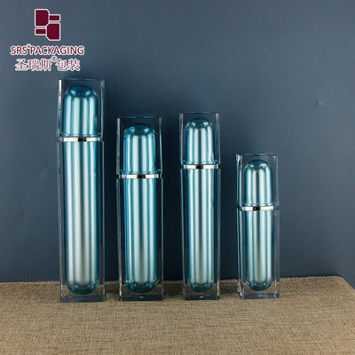 Shengruisi 최신 디자인 빈 광장 금속화 아크릴 럭셔리 펌프 스킨케어 로션 병