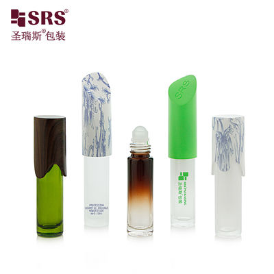 BLPM 8ML 10ML Empty Clear Amber Green Glass Vials Bottle Essential Oil Packaging No Leakage With New Customized Cap