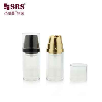 SRSA404 15ml 30ml 50ml Transparent AS Plastic Airless Bottle For Facial Gel Serum Packaging