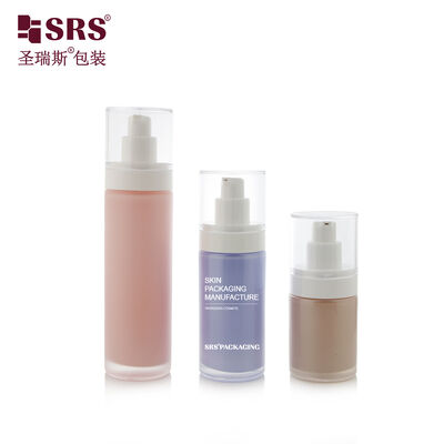 AB001 15ml 30ml 50ml Round Luxury Glass Lotion Pump Bottle Replaceable Type Customization For Moisturizer