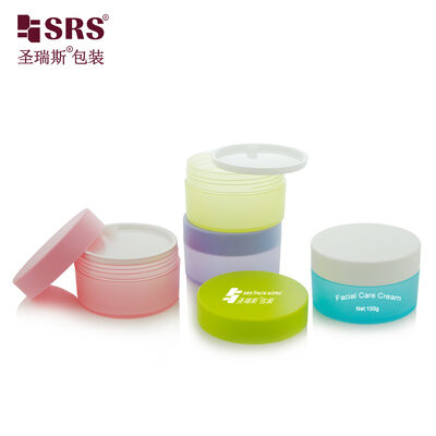 SRSQ 100g 둥근 모양 빈 PP PCR 화장품 잔 얼굴 크림 대용품 사용자 정의