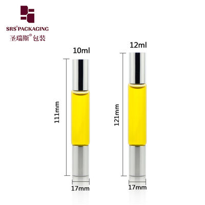 Refillable 10ml Single Chamber Double‑Roller Glass Roll‑On Bottle Two Ends Roller Vial Custom Cosmetic Packaging