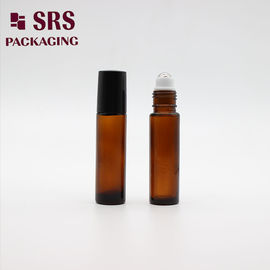 10ml 투명한 앰버 브라운 유리 롤러 볼 빈 에센셜 오일 마사지 병