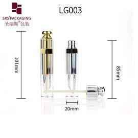 7ml 평면 금속화 된 빈 고급 화장품 반짝이는 입술 반짝이는 튜브