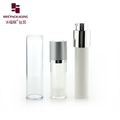 둥근 모양 15ml 30ml 50ml 아크릴 빈 공기 없는 로션 펌프 병