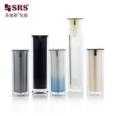 15ml 30ml 50ml 럭셔리 커스텀 컬러 아크릴 빈 공기 없는 펌프 병