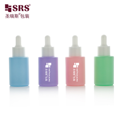 페인트 컬러 얼음 빈 피부 관리 세럼 평면 유리 방울 병 30ml