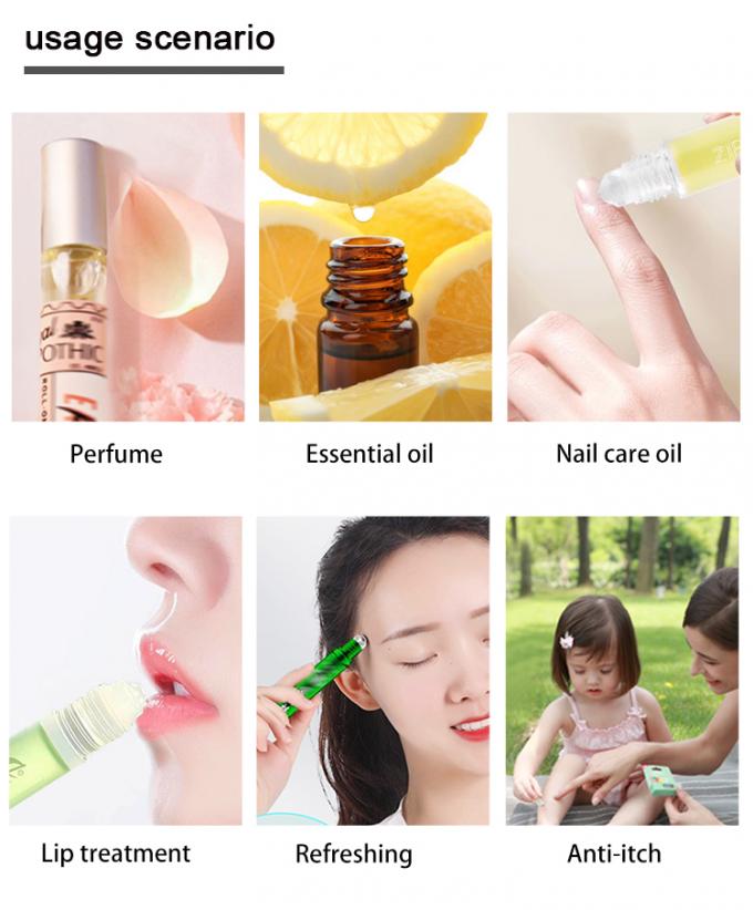 BLP-1ML 휴대용 미니 샘플 크기 빈 투명한 유리 병 롤러 포장 6