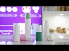 A024 흰색 병과 은색 선이 있는 흰색 모자 세럽 로션용 공기 없는 PP 병